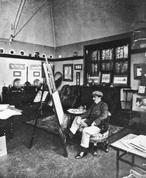 Cecil Aldin in His Studio